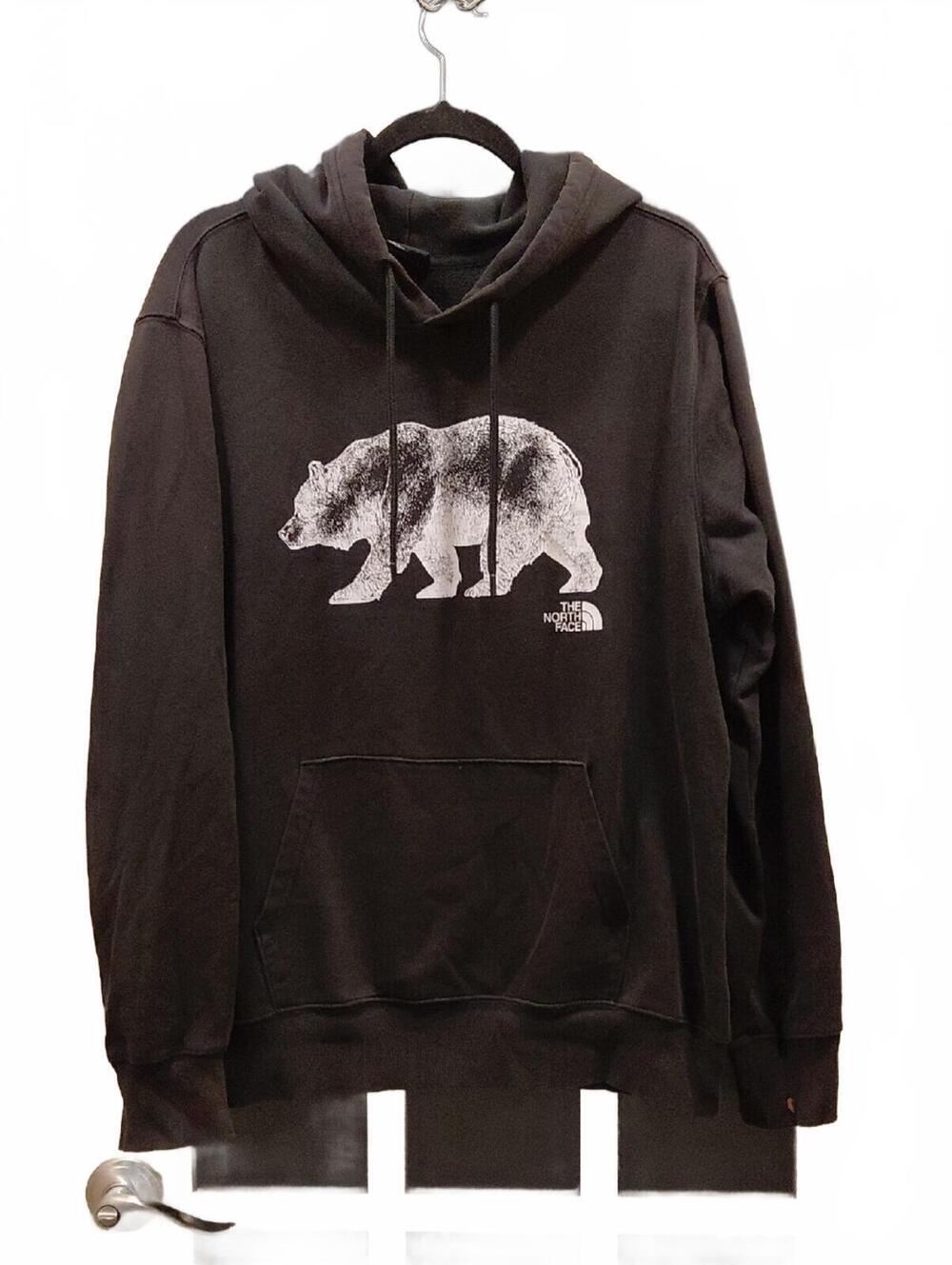 "The North Face" Mens Sz.XL, Oversized Black Hoodie with White Bear Graphic...
